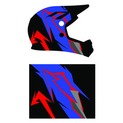 vector design of motor helmet design wrap around decal