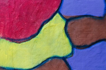 Color abstraction on a concrete wall