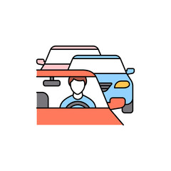 Driving color line icon. Pictogram for web page, mobile app