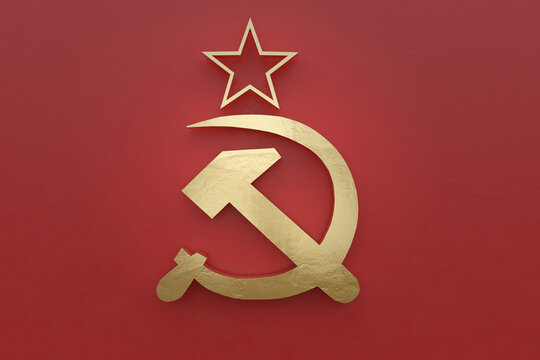 3d rendering of a USSR flag icon.