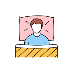 Bed rest color line icon. Pictogram for web page, mobile app
