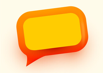 Orange glossy speech bubble illustration. Social network communication concept.
