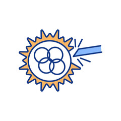 Assisted hatching RGB color icon. Fertilized embryo. Assisted reproductive technology. Implantation and pregnancy rates improvement. Artificial zona pellucida breaching. Isolated vector illustration