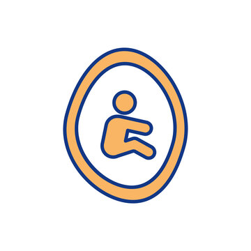 recommend clip art: Unborn baby RGB color icon. Pregnancy development. Reproductive process. Becoming embryo process. Infant in human body. Fertilization until birth. Fetus developing. Isolated vector illustration