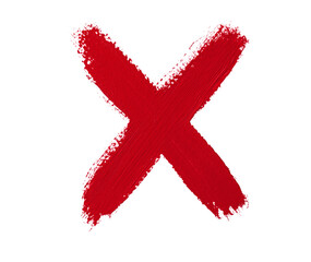 Red watercolor x mark design