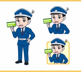 若い警備員の男性