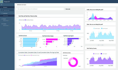 Business blue dashboard