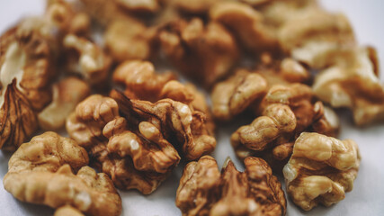 Nutshell Close up view with white background