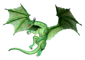 Obraz premium 3D Rendering Fairy Tale Dragon on White