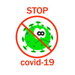 Warning sign covid-19, hazardous to health