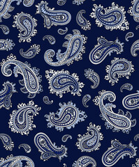 Seamless colorful paisley pattern for textile, fashion, cover, wrapping paper, web. Ethnic design with floral decorative elements.