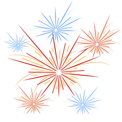 Vector illustration of the 4th July fireworks. The USA Independence Day.