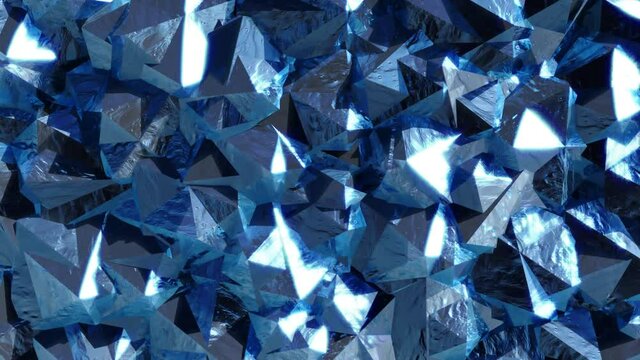 Icosahedrons Textured - Ice - Ice animated background from many Icosahedrons rotating around its axis in different directions.