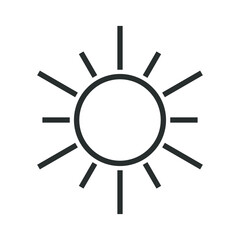 Vector illustration of summer holidays attributes on background. A sun icon.	