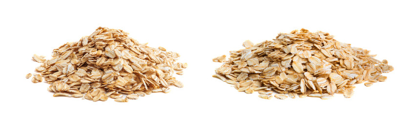 pile of oatmeal isolated on white background