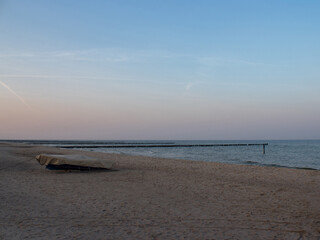Boot am Strand von Usedom
