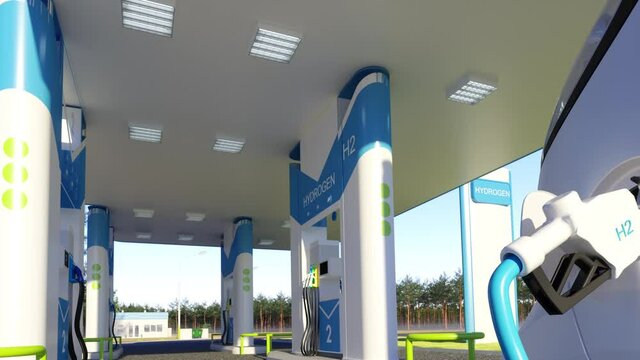 Hydrogen Refueling The Car On The Filling Station For Eco Friendly Transport