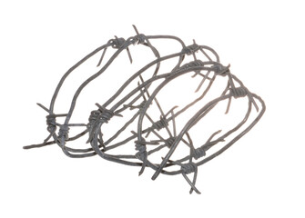 barbed wire isolated on white background