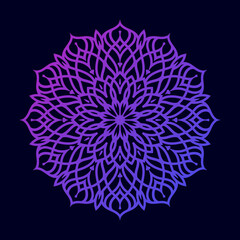 Vector ornamental Round gradient floral patterns mandala design vector logo icon for print