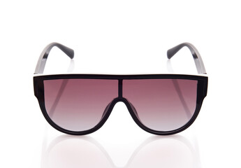 Stylish black sunglasses isolated on white background.