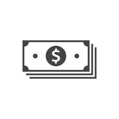 Money vector icon in flat style