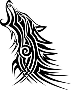 Wolf Tattoo Vector, Maori Sleeve Arm, Stencil Art Celtic Design