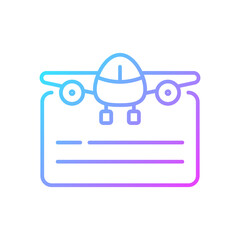 Pilot license gradient linear vector icon. Process of certification. Civil aviation school. State regulatory body.Thin line color symbols. Modern style pictogram. Vector isolated outline drawing