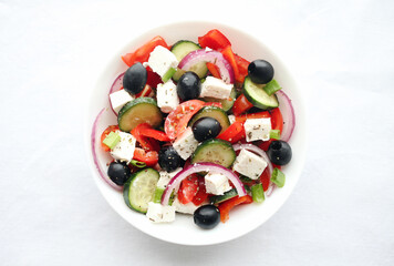 Fresh greek salad. Mediterranean cuisine.