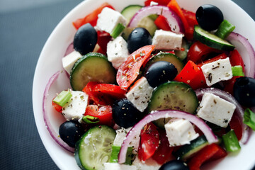 Fresh greek salad. Mediterranean cuisine.