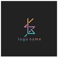 initial ls logo illustration, color line design, vector, background