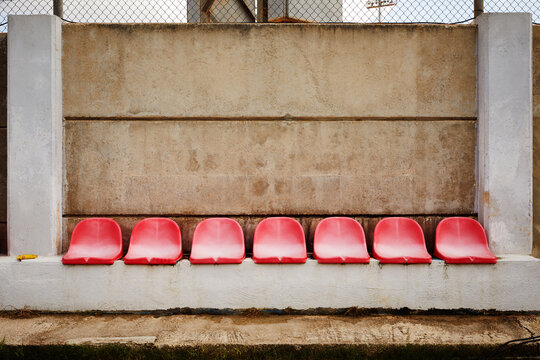 Empty plastic seats