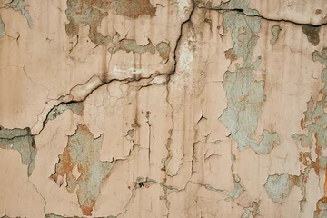 Fototapete Alte schmutzige strukturierte Wand abblätternde weiße Farbe. Rissige verwitterte Betonwand breite Textur. Hintergrund für Tapeten.