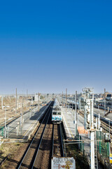 arrival of a train in Tergnier station in France