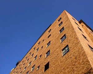Fototapeta na wymiar Red Brick Building. Modern architecture.