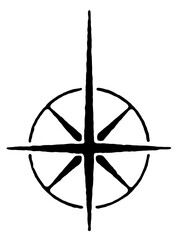 Symbol in the form of a stylized star. Rose of Wind. Used in heraldry and cartography. 