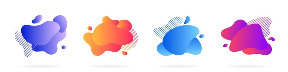 Abstract liquid shape. Set of modern graphic elements. Fluid dynamical colored forms banner. Gradient abstract liquid shapes. Vector illustration.