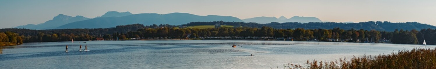 High resolution stitched panorama of a beautiful autumn or indian summer view at the famous...