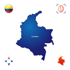 Simple outline map of Colombia