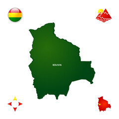 Simple outline map of Bolivia 