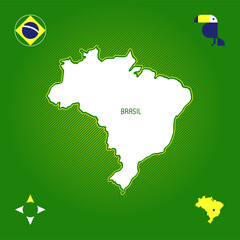 simple outline map of brasil