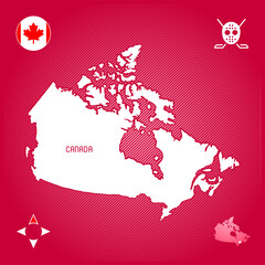 simple outline map of canada
