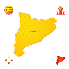 simple outline map of Catalonia