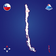 Simple outline map of Chile