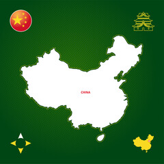 simple outline map of China