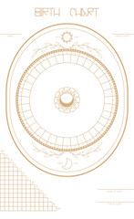 Astroblank for Western astrology. A-4 format. Vector illustration.