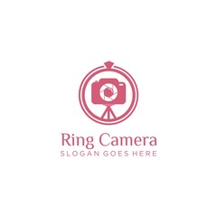 Camera and Ring symbol for Wedding photography logo