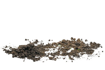 Fototapeta premium Dirt, soil pile isolated on white background