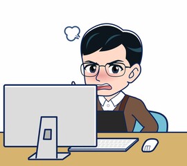 エプロンをしたアルバイトの男性