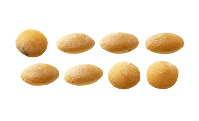 Obraz premium A set of yellow lentils. Isolated on a white background