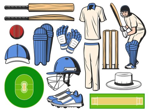 Cricket Equipment Images – Browse 684 Stock Photos, Vectors, and